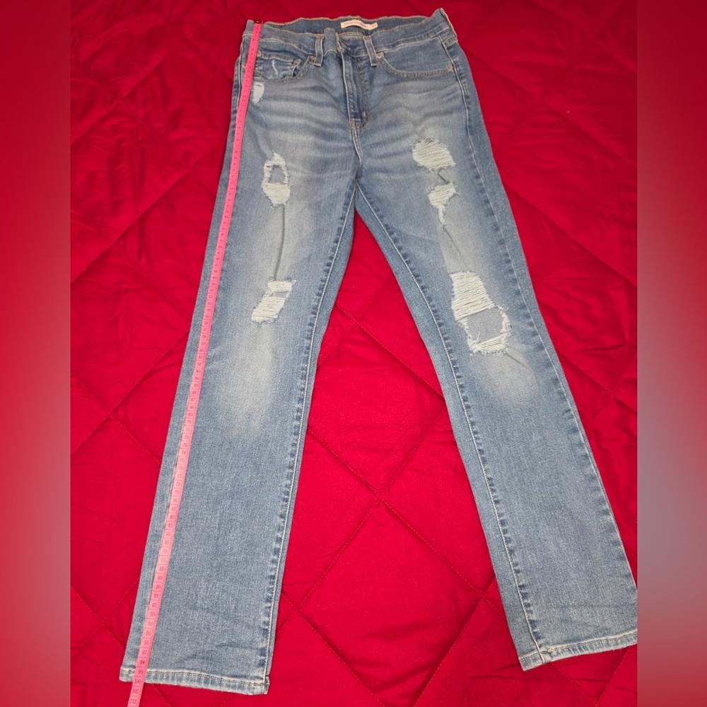 Women's Blue Straight Leg Jeans - Picture 3 of 11